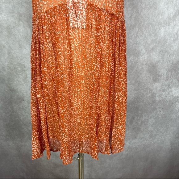Maeve x Anthropologie Adrian Sheer Tunic Dress In Dark Orange Women's Size S - Picture 3 of 10